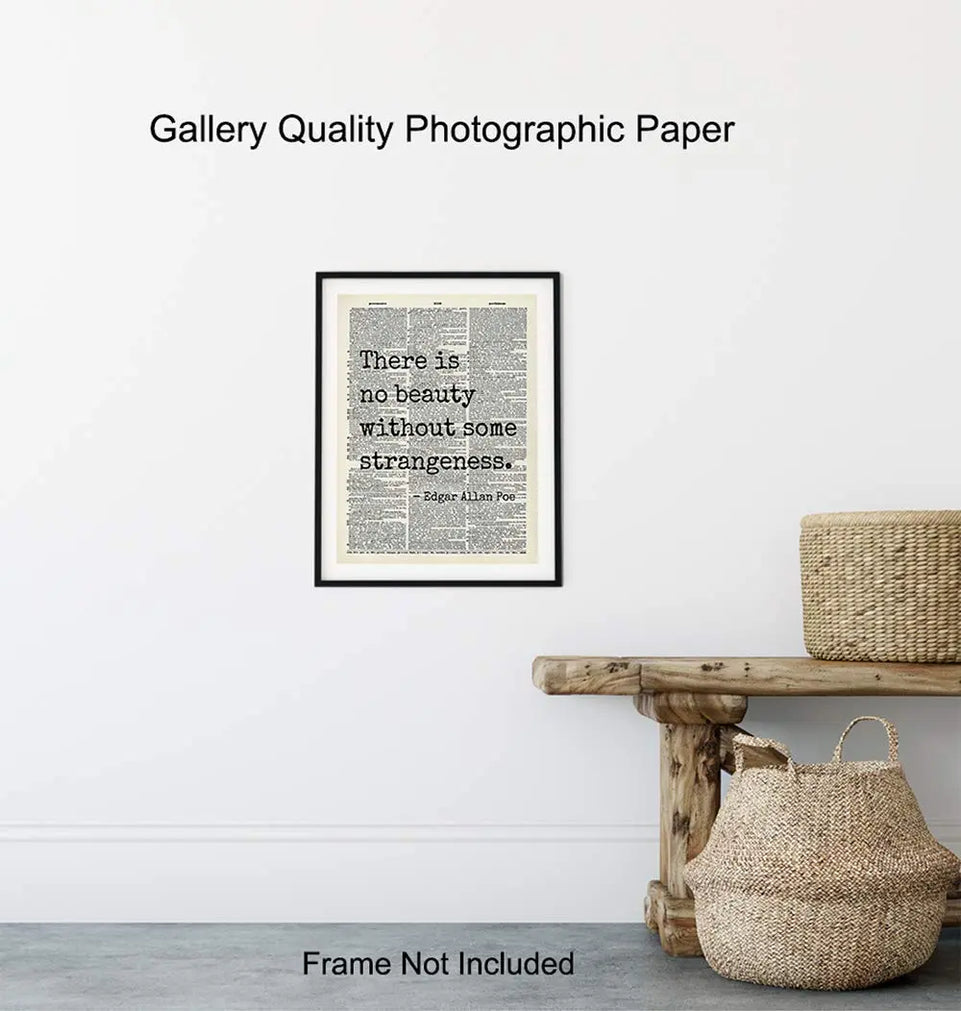 Edgar Allan Poe Quote 8x10 Dictionary Art Wall Decor Picture - Upcycled Vintage Retro Decoration for Home, Office, Apartment, Living Room, Bedroom, Bathroom - Gift for Poetry Fans https://www.amazon.com/dp/B07ZD4P926