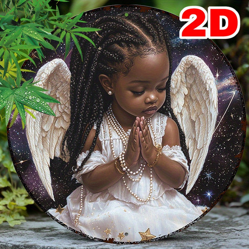 Angel Youngsters 8x8" Round Aluminum Wall Art - Charming Metal Sign for Bedroom & Home Decor, Perfect Gift Idea, 2D, Gifts Decor, Perfect for Room Decor https://www.temu.com/search_result.html?search_key=601099661383174