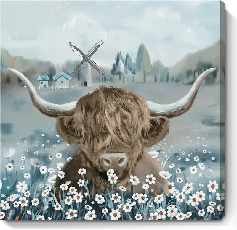 Bathroom Decor Wall Art Blue Beach Picture Ocean Theme Flower Canvas Print Modern Coastal Seascape Painting Framed Seaside Artwork Floral Daisy in Indian Vase for Home Sea Lake Bedroom 14x14inch https://www.amazon.com/dp/B08VH1FZV3