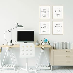 Inspirational Wall Art Office Decor, Motivational UNFRAMED Wall Art Prints for Bedroom,Living Room,Office,Classroom, Set of 4, 8"x10" https://www.amazon.com/dp/B09VDTP7TT