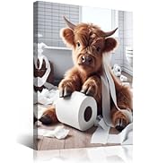 TWNSLLA Highland Cow Funny Bathroom Decor Wall Art,Bathroom Highland Cow Art Prints,Rustic Farmhouse Bathroom Wall Decor,Funny Bathroom Signs Animal Canvas Wall Art,UNFRAMED,8x10inchx4pcs https://www.amazon.com/dp/B0D2CRRJBZ