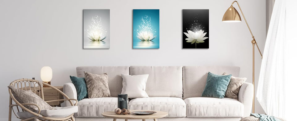 Canvas Prints Art Lotus Floral Pictures Wall Art for Zen Office Decor Meditation Poster Modern Artwork Painting Framed Ready to Hang(12x16inch) https://www.amazon.com/dp/B0CFDZLV4Y