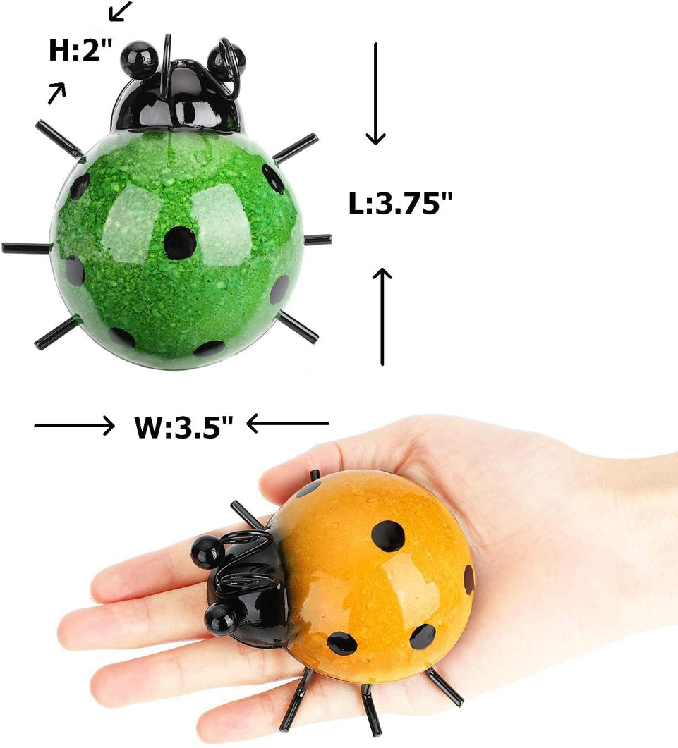 GIFTME 5 Metal Garden Wall Art Decorative Set of 4 Cute Ladybugs Outdoor Wall Sculptures https://www.amazon.com/dp/B07HF2Z653