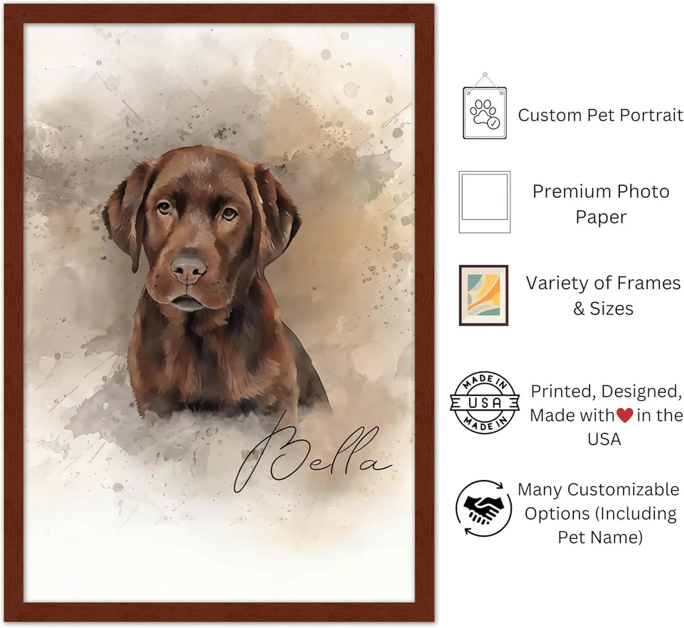Custom Pet Portrait Wall Art - Create Your Own Watercolor Painting from Your Photo - Personalized Dog, Cat, Pet Wall Decor - Keepsake for Pet Enthusiasts, Upload Image of Your Favorite Pet, USA Made https://www.amazon.com/dp/B0DKQPDS9H