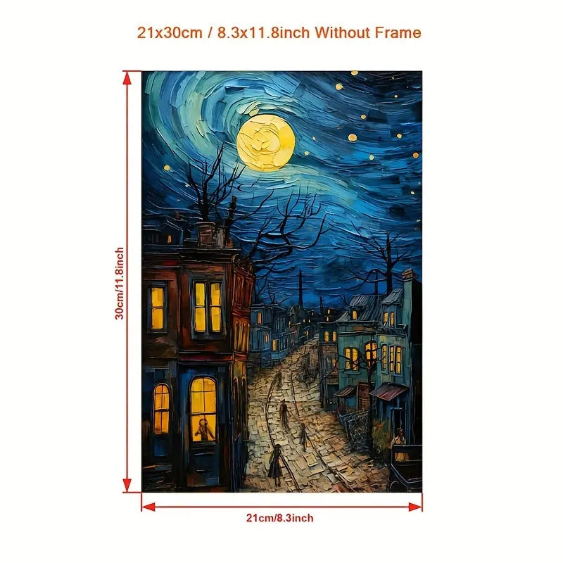 1pc Vincent van Gogh "Starry Night" Canvas Art Print - Vibrant Oil Painting Reproduction, Unframed Wall Decor for Living Room, Bedroom, Home Office, Dorm | Classic/Artistic Style, Vertical Orientation June Wall Art