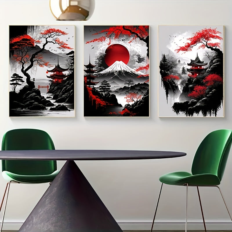 3pcs Frameless Japanese Natural Landscape Canvas Painting Black and Red Posters Vintage Ink Art Wall Art Prints for Living Room Bedroom Home Decor No Frame https://www.temu.com/search_result.html?search_key=601099517626340