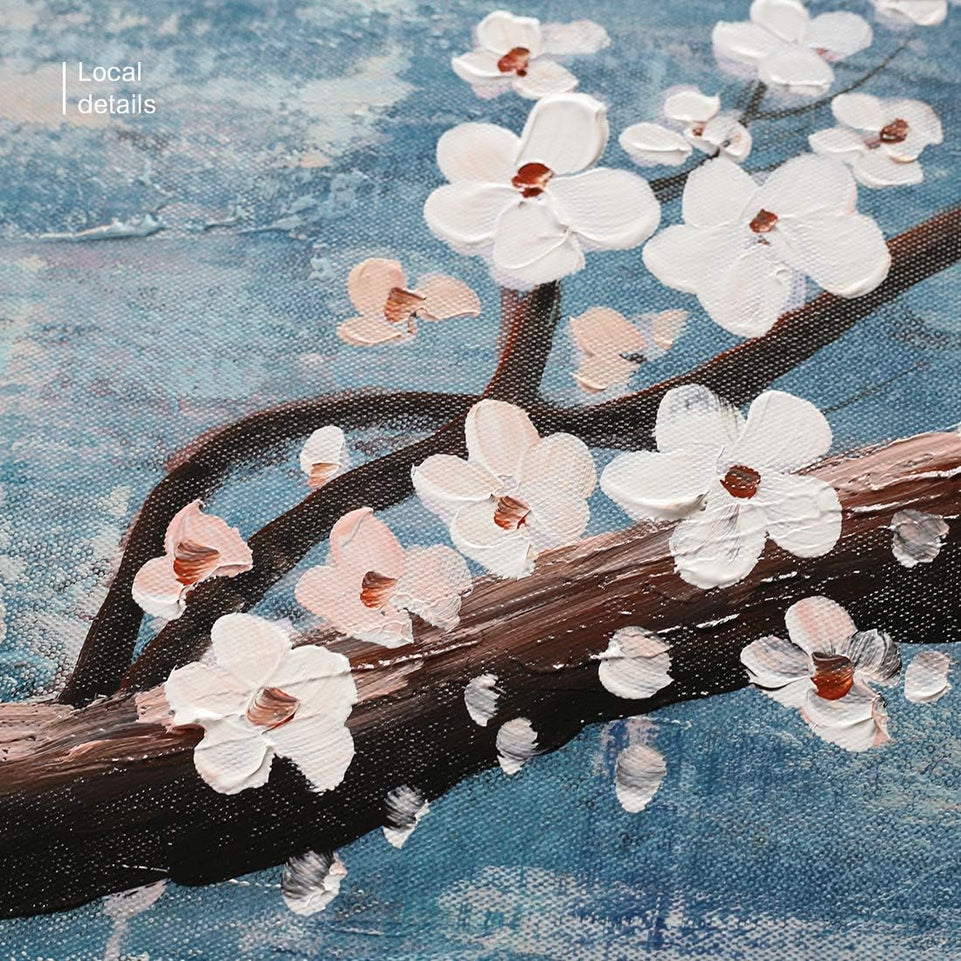 3 Piece Wall Art Hand-Painted Framed Flower Oil Painting On Canvas Gallery Wrapped Modern Floral Artwork for Living Room Bedroom Décor Teal Blue Lake Ready to Hang 12"x16"x3 Panel https://www.amazon.com/dp/B07RPLB9CH