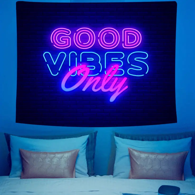 UV Blacklight Colorful Fluorescent 1pc Tapestry - Living Room, Bedroom, Dorm Room Wall Hanging With Free Accessories June Wall Art