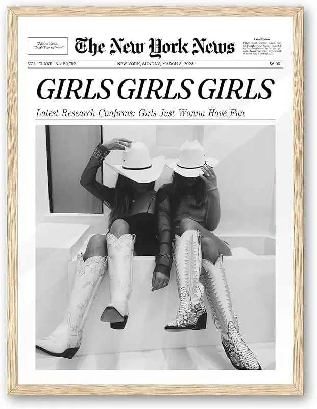 iHery Framed Trendy NewsPaper Wall Art,12x16in Canvas Wall Art,Beige Oak Wood Frame,Retro Vintage New York Magazine Headline News,Woman Searches For Where Men Get The Audacity,Bedroom Décor 1Pack https://www.amazon.com/dp/B0CH4DTS4L