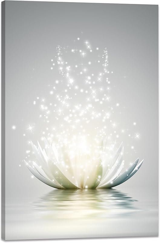 Canvas Prints Art Lotus Floral Pictures Wall Art for Zen Office Decor Meditation Poster Modern Artwork Painting Framed Ready to Hang(12x16inch) https://www.amazon.com/dp/B0CFDZLV4Y