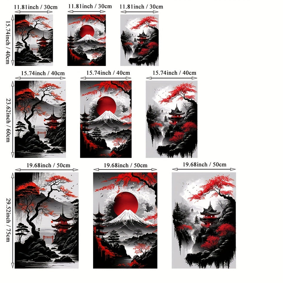 3pcs Frameless Japanese Natural Landscape Canvas Painting Black and Red Posters Vintage Ink Art Wall Art Prints for Living Room Bedroom Home Decor No Frame https://www.temu.com/search_result.html?search_key=601099517626340