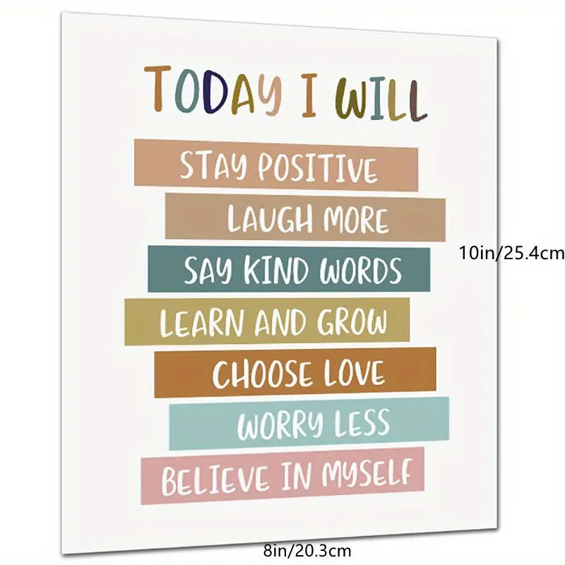 Students Room Decor, Today I Will, Positive Art Print, Affirmation Art, Nursery Decor, Wall Art, Homeschool Art, Affirmation Print, 8x10‘’- NO FRAMED Eid Al-Adha Mubarak June Wall Art