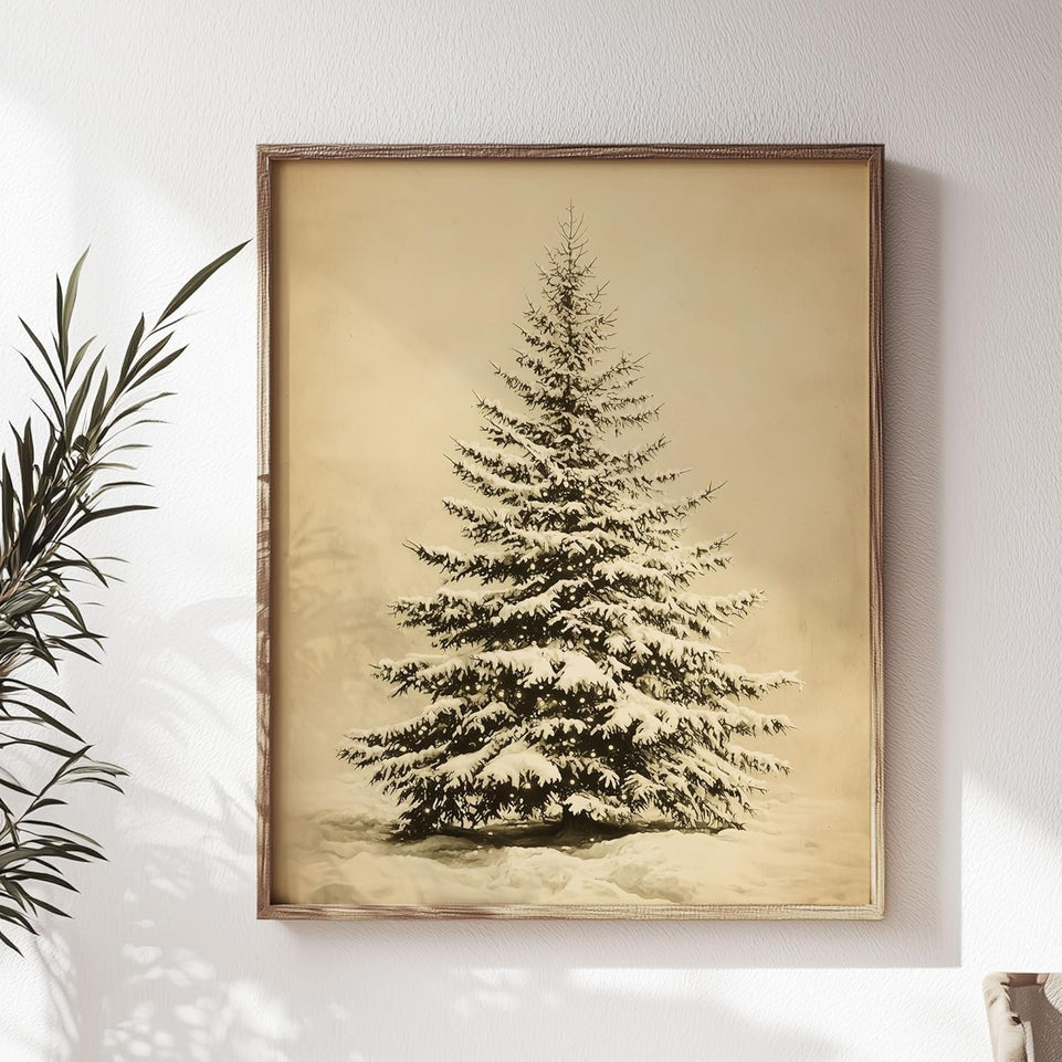 Vintage Christmas Tree Wall Decor, Christmas Decoration, Forest Wall Art Decor, Rustic Winter Holidays Wall Art, Print Unframed (8x10in, Vintage Christmas Tree) https://www.amazon.com/dp/B0DLK24HNP