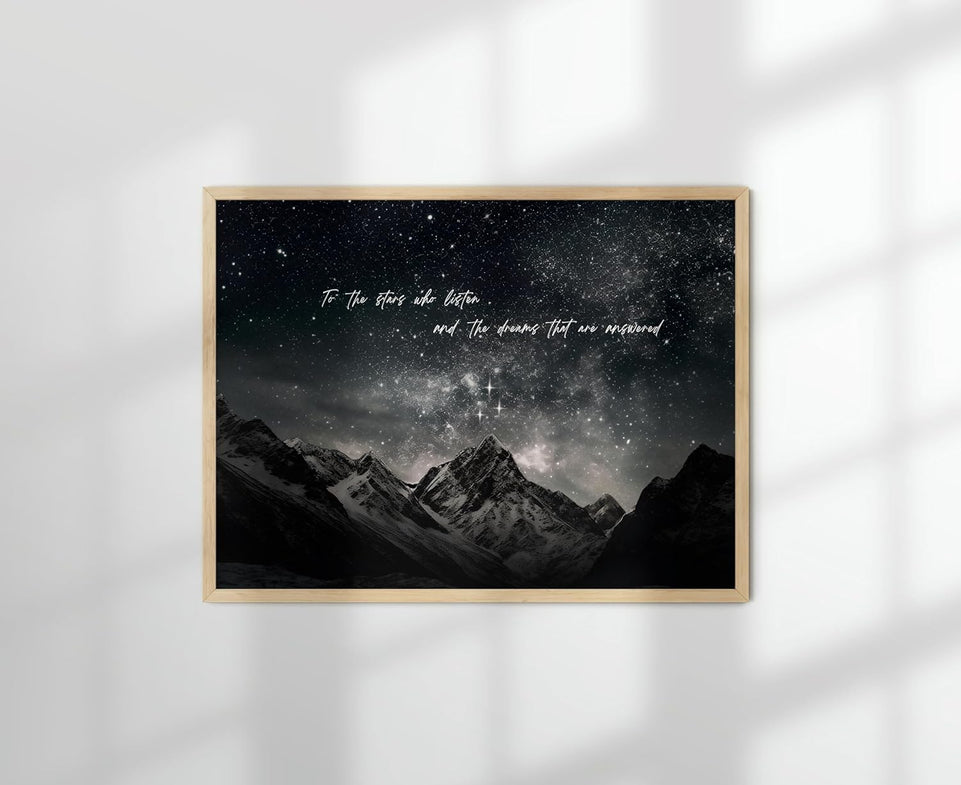 TwoDays Fantasy Books Merchandise Room Decor, To The Stars Who Listen Wall Art Prints For Bookish Gifts, City Of Starlight Poster For Library.(12" X 16", UNFRAMED) https://www.amazon.com/dp/B0CM6F3Z8L