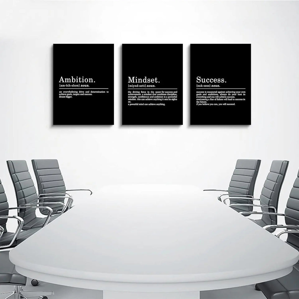 Inspirational Canvas Painting Wall Art -EPHANY ART,Mindset Quotes Prints, Success Framed Entrepreneur Poster Positive Quotes Wall Poster for Home Office Workplace (M-3pcs,12x16inchx3pcs) https://www.amazon.com/dp/B0B3J9L4QY