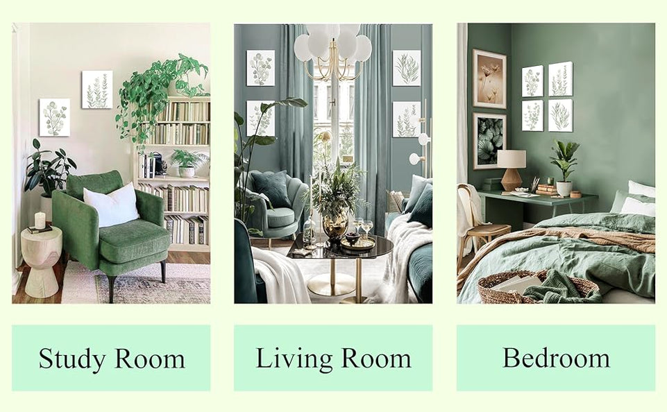 FRAMED Botanical Plant Canvas Wall Art,Boho Plant Wall Decor for Bedroom,Minimalist Floral Prints for Living Room,Light Green Botanical Art Painting for Office,Set of 4,8”x 10” https://www.amazon.com/dp/B09HH17JRH
