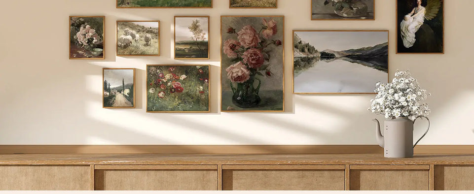 InSimSea Framed Wall Art for Living Room Landscape Canvas Wall Decor Meadow with Flowers Vintage Paintings Classical Wildflower Field Scene Boho Floral Pictures Decor Gifts for Bathroom Bedroom 8x10in https://www.amazon.com/dp/B0D1YFGWX7