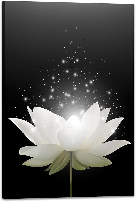 Canvas Prints Art Lotus Floral Pictures Wall Art for Zen Office Decor Meditation Poster Modern Artwork Painting Framed Ready to Hang(12x16inch) https://www.amazon.com/dp/B0CFDZLV4Y