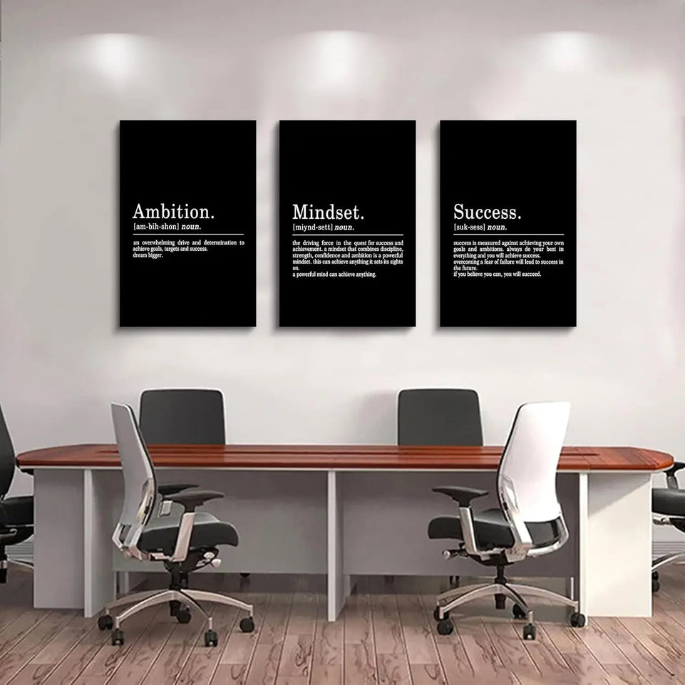 Inspirational Canvas Painting Wall Art -EPHANY ART,Mindset Quotes Prints, Success Framed Entrepreneur Poster Positive Quotes Wall Poster for Home Office Workplace (M-3pcs,12x16inchx3pcs) https://www.amazon.com/dp/B0B3J9L4QY