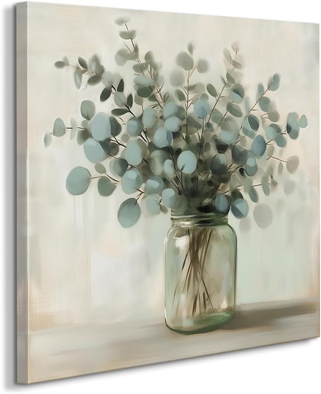 AnZhongArt Bathroom Wall Art,Flower Wall Art,Canvas Wall Art,Small wall Art Gray and White and Blue Flower Wall Art-Floral Canvas Wall Art, Bedroom Office Flower Wall Art Decoration,12x12 inches https://www.amazon.com/dp/B0CR7H4SQ4