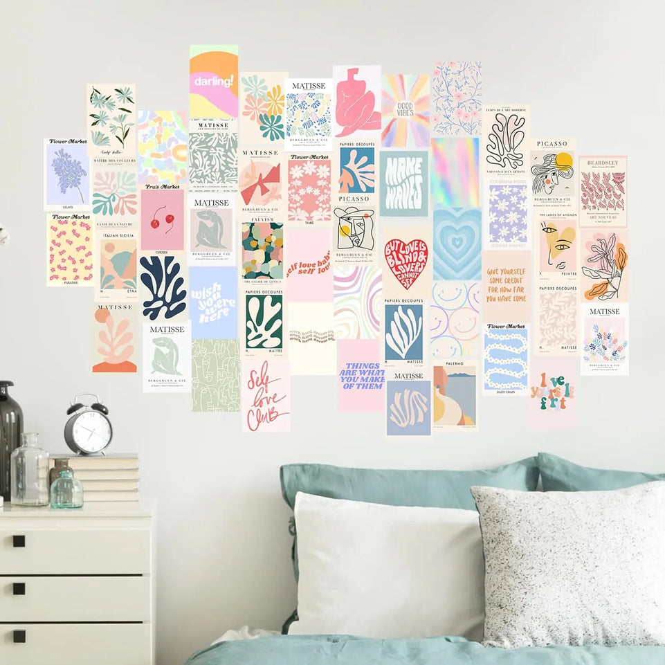 Danish Pastel Room Decor Aesthetic, 50pcs, Wall Decor Posters for Bedroom, Wall Collage Kit Aesthetic Pictures for Dorm Decor for Teen Girls Preppy Stuff https://www.amazon.com/dp/B09NGP2CY6