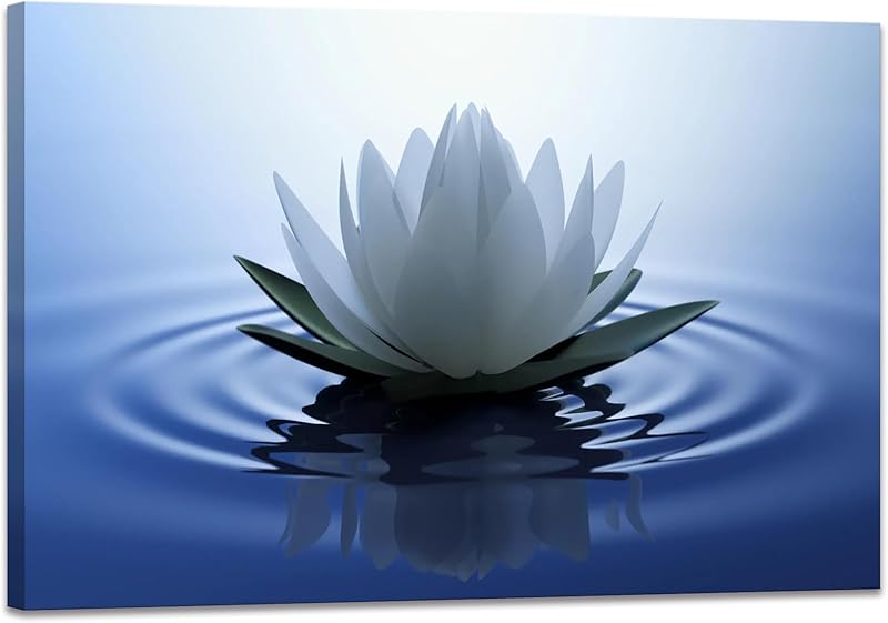 Canvas Prints Art Lotus Floral Pictures Wall Art for Zen Office Decor Meditation Poster Modern Artwork Painting Framed Ready to Hang(12x16inch) https://www.amazon.com/dp/B0CFDZLV4Y