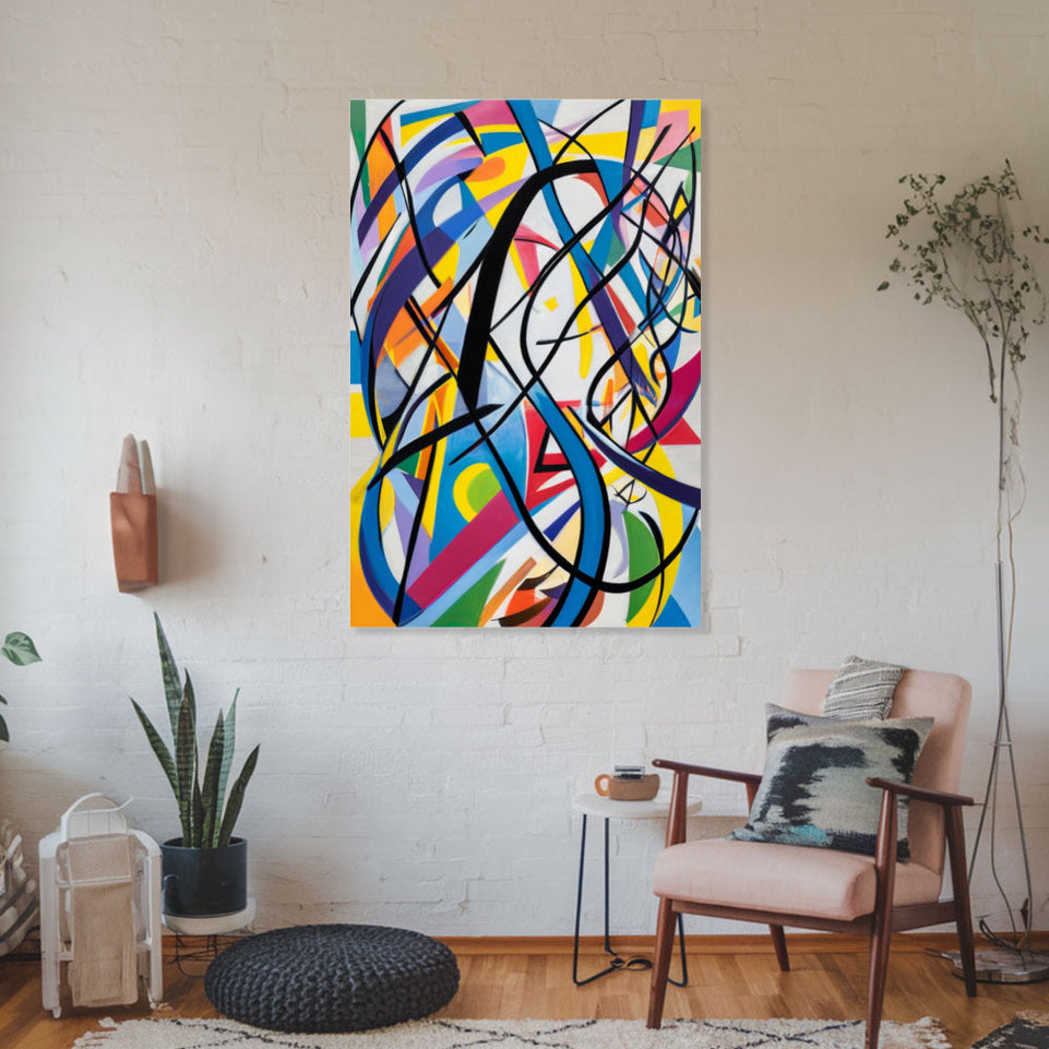 Colorful Chaos Abstract Art for Home Decor June Wall Art