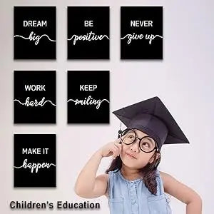 Drsoum Motivational Wall Decor Inspirational Office Wall Art Black Quotes Wall Art for Living Room Encouraging Canvas Posters for Office Bedroom Sayings for Wall Decor - 8” x10” x6 PCS (Framed) https://www.amazon.com/dp/B0C6LPVLRF
