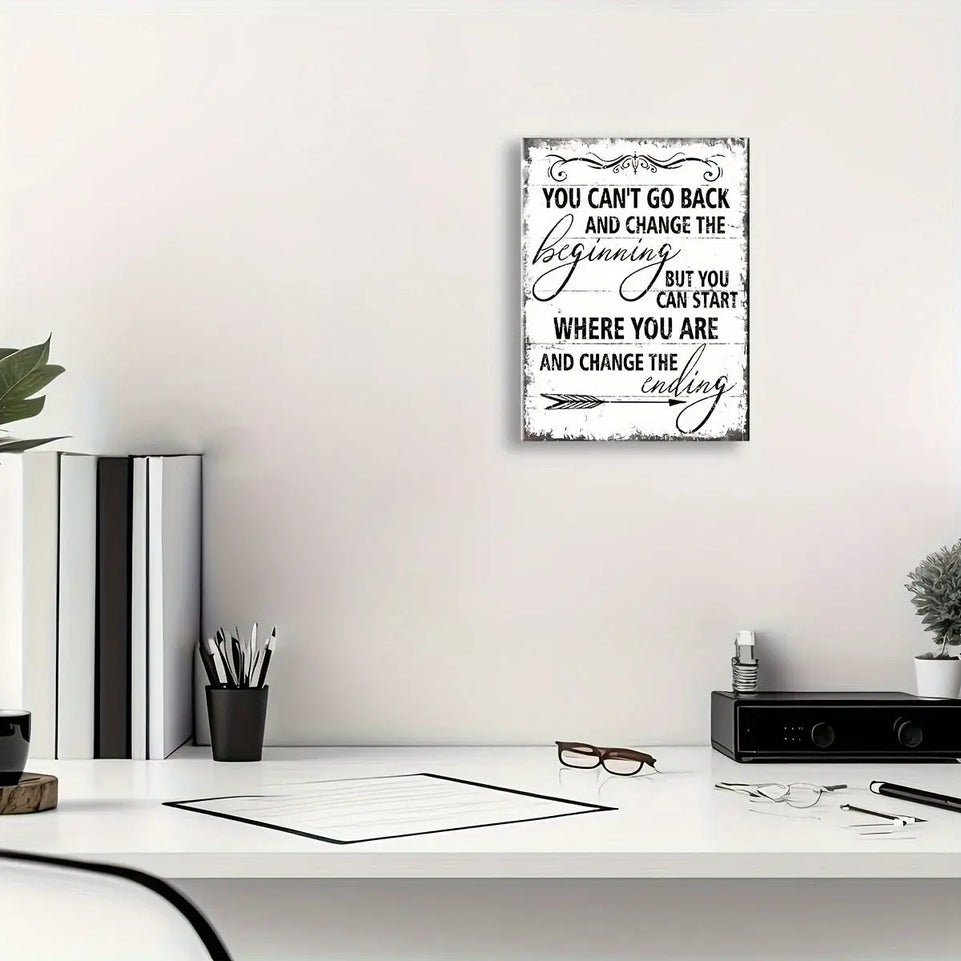 24x16" Black & White Canvas Motivational Print - Rustic Inspirational Wall Art for Office, Bedroom, Living Room, or Classroom Decor, Unframed June Wall Art