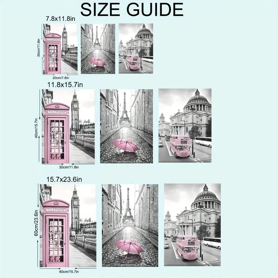 3pcs Canvas Poster, Modern Art, Eiffel Tower Girls Bedroom Decoration, Lightpink Paris Theme Room Decoration Wall Art, Ideal Gift For Bedroom Living Room Corridor, Wall Art, Wall Decor, Fall Decor, Wall Decor, Room Decoration June Wall Art