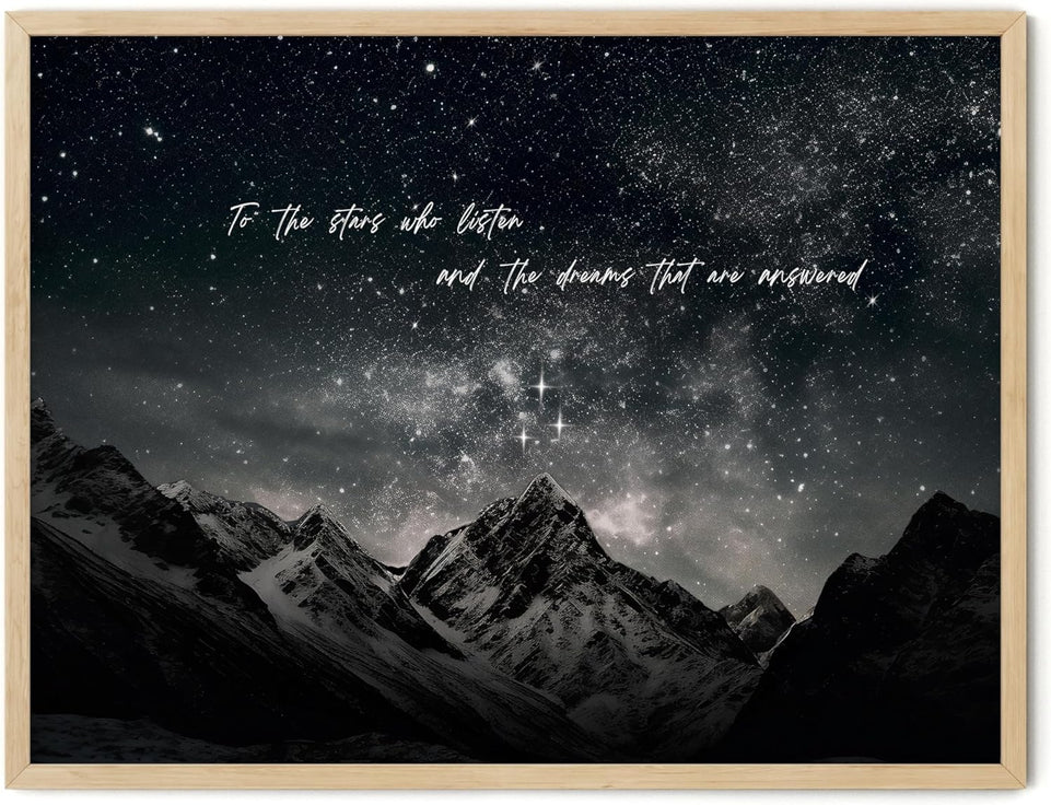 TwoDays Fantasy Books Merchandise Room Decor, To The Stars Who Listen Wall Art Prints For Bookish Gifts, City Of Starlight Poster For Library.(12" X 16", UNFRAMED) https://www.amazon.com/dp/B0CM6F3Z8L
