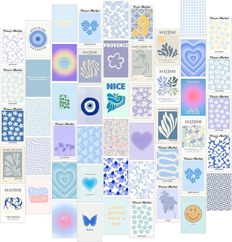 Danish Pastel Room Decor Aesthetic, 50pcs, Wall Decor Posters for Bedroom, Wall Collage Kit Aesthetic Pictures for Dorm Decor for Teen Girls Preppy Stuff https://www.amazon.com/dp/B09NGP2CY6
