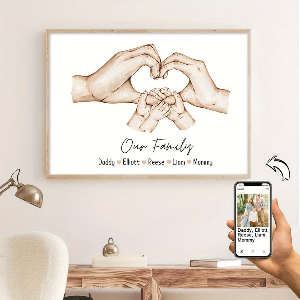1pc Customized Family Name Poster, Personalized Family Member Hands Wall Art Canvas Poster For Home Decor, Canvas Prints For Living Room Bedroom Kitchen Decor, Perfect Gift And Decoration, Frameless https://www.temu.com/search_result.html?search_key=601099533357613