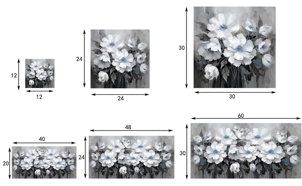 AnZhongArt Bathroom Wall Art,Flower Wall Art,Canvas Wall Art,Small wall Art Gray and White and Blue Flower Wall Art-Floral Canvas Wall Art, Bedroom Office Flower Wall Art Decoration,12x12 inches https://www.amazon.com/dp/B0CR7H4SQ4