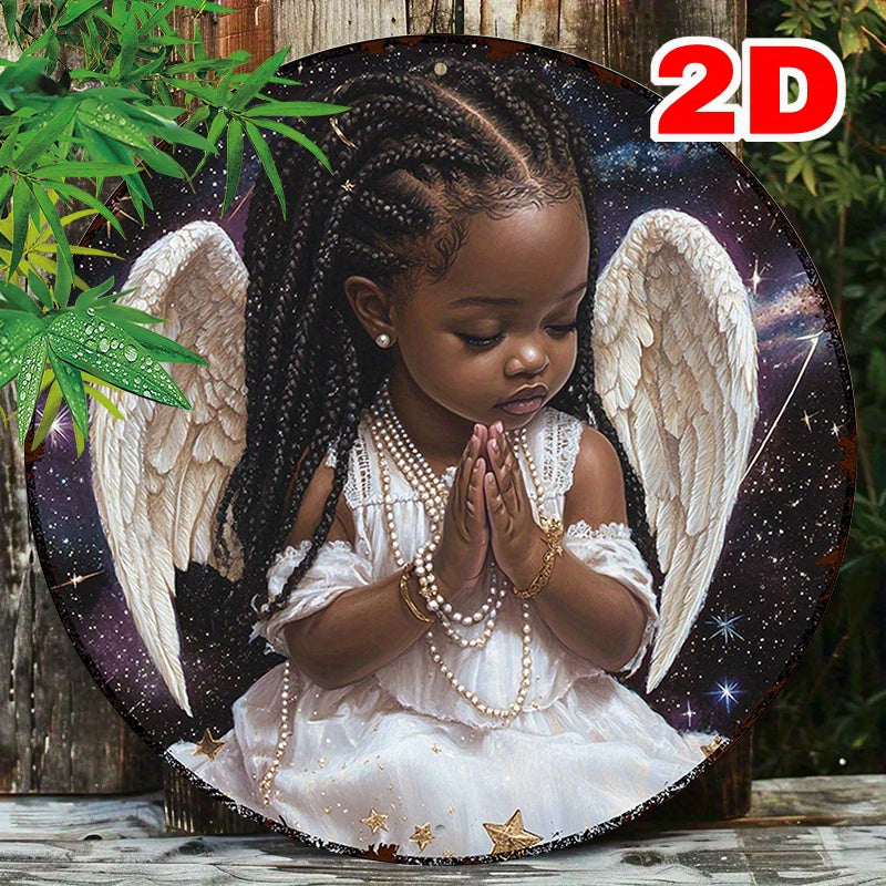 Angel Youngsters 8x8" Round Aluminum Wall Art - Charming Metal Sign for Bedroom & Home Decor, Perfect Gift Idea, 2D, Gifts Decor, Perfect for Room Decor https://www.temu.com/search_result.html?search_key=601099661383174