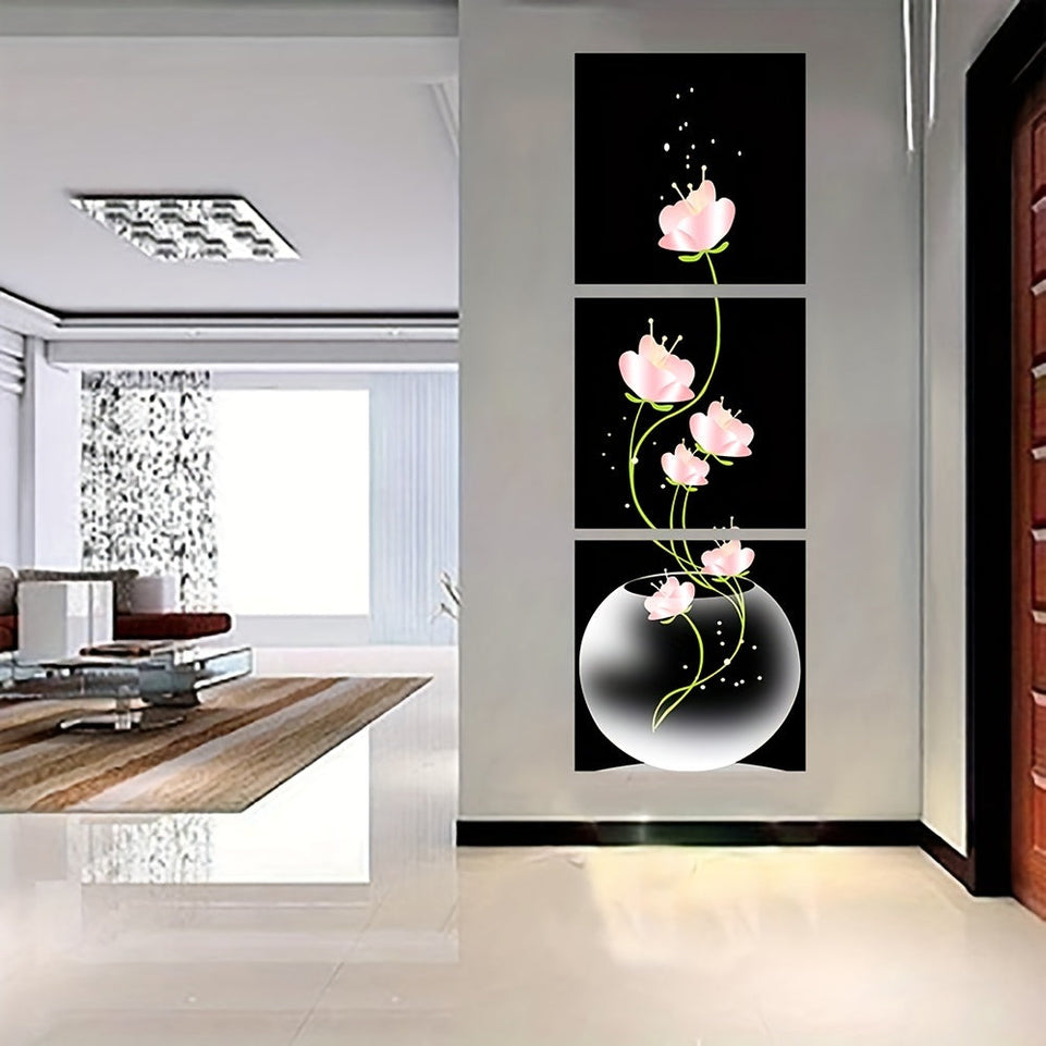 3pcs Pink Flower Square Canvas Prints Painting, Wall Art Picture For Living Room Entrance Home Decoration, No Frames https://www.temu.com/search_result.html?search_key=601099519805591