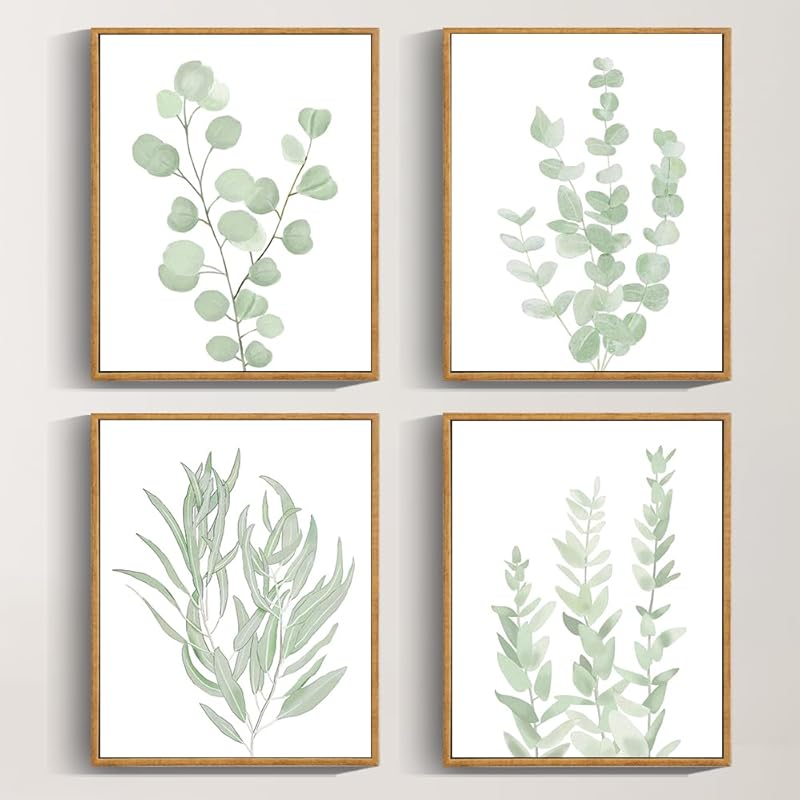 FRAMED Botanical Plant Canvas Wall Art,Boho Plant Wall Decor for Bedroom,Minimalist Floral Prints for Living Room,Light Green Botanical Art Painting for Office,Set of 4,8”x 10” https://www.amazon.com/dp/B09HH17JRH