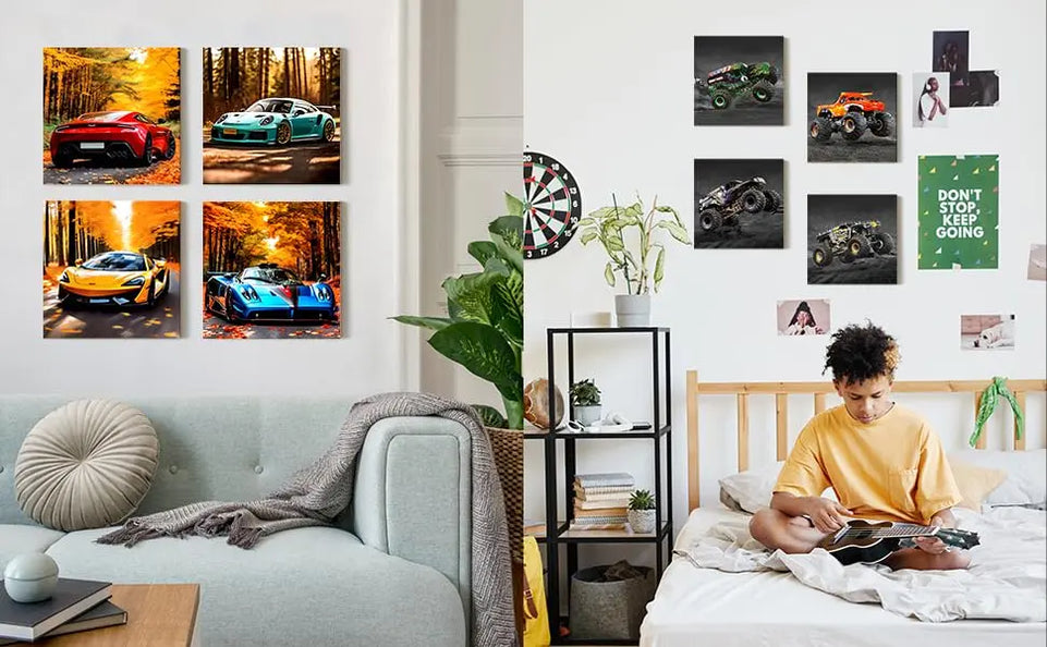 4PC Car Room Decor Truck Canvas Wall Art Framed Boys Room Decor Watercolor Cartoon Car Color Racing Vehicle Painting Garage Wall Decor Modern Canvas Prints for Playroom Farmhouse Men Living Room Home https://www.amazon.com/dp/B0C7KR9V76