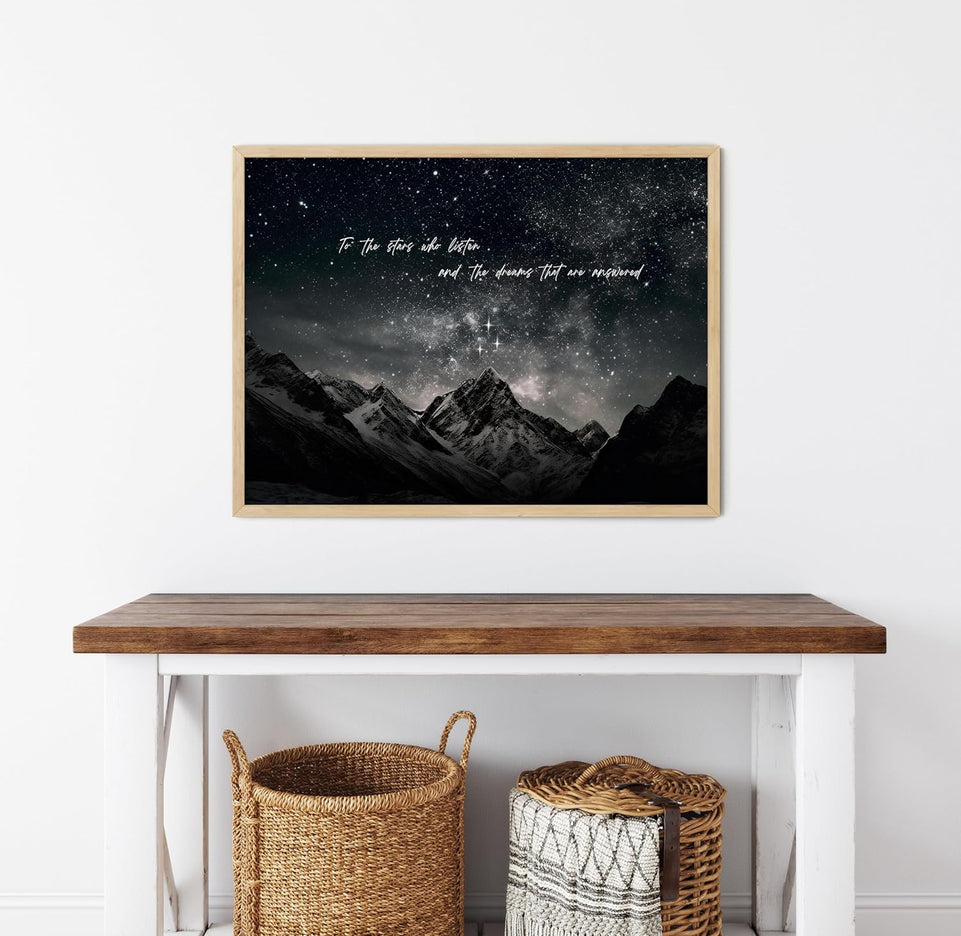 TwoDays Fantasy Books Merchandise Room Decor, To The Stars Who Listen Wall Art Prints For Bookish Gifts, City Of Starlight Poster For Library.(12" X 16", UNFRAMED) https://www.amazon.com/dp/B0CM6F3Z8L