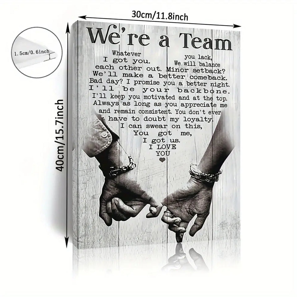 We're A Team Wooden Framed 1pc Canvas Painting - Whatever You Lack I Got You Wall Art - Bedroom Office Room Decor Out Of The Box June Wall Art