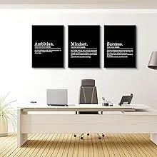 Inspirational Canvas Painting Wall Art -EPHANY ART,Mindset Quotes Prints, Success Framed Entrepreneur Poster Positive Quotes Wall Poster for Home Office Workplace (M-3pcs,12x16inchx3pcs) https://www.amazon.com/dp/B0B3J9L4QY