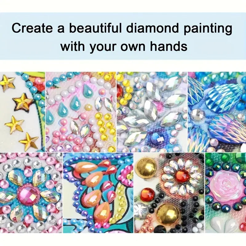 5D Diamond Painting Kit - Frameless Mosaic Art with Special Shaped Crystals for Home Wall Decor, DIY Creative Handcraft Set June Wall Art