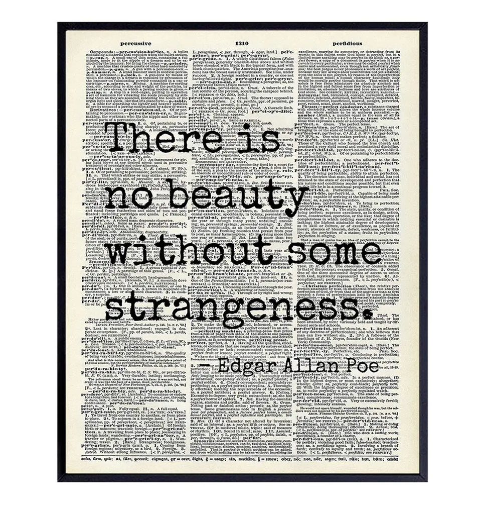 Edgar Allan Poe Quote 8x10 Dictionary Art Wall Decor Picture - Upcycled Vintage Retro Decoration for Home, Office, Apartment, Living Room, Bedroom, Bathroom - Gift for Poetry Fans https://www.amazon.com/dp/B07ZD4P926