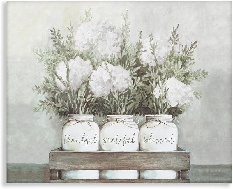Stupell Industries Pristine Hydrangea Bouquets Thankful Grateful Blessed Sentiment Canvas Wall Art Design by Dogwood Portfolio https://www.amazon.com/dp/B095PWRKZM