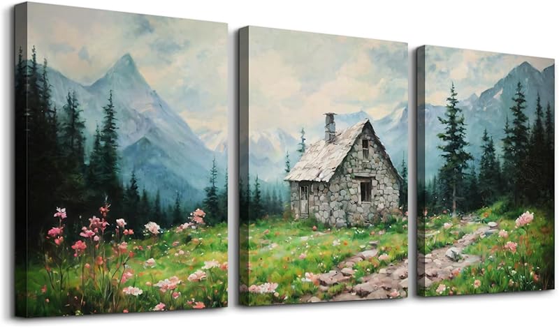SERIMINO 3 Piece Lotus Flower Canvas Wall Art for Living Room White and Indigo Blue Floral Picture Wall Decor for Dining Room Bedroom Bathroom Kitchen Print Painting for Home Decorations https://www.amazon.com/dp/B08VP27GL7