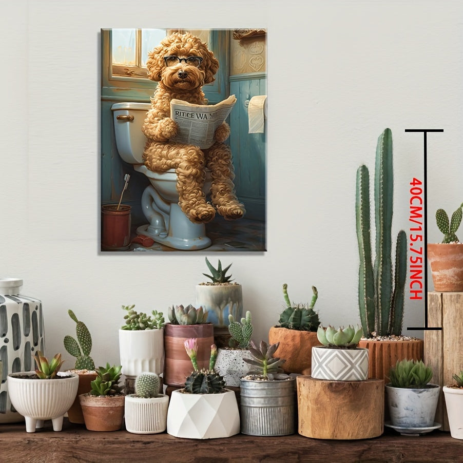 1pc Goldendoodle Bathroom Canvas Wall Art - Humorous Wooden Framed Print for Restroom Decor, Modern Minimalist Pet-Themed Artwork, Ideal Gift for Dog Lovers, Unique Interior Design Accent for Living Spaces https://www.temu.com/search_result.html?search_key=601099578080164