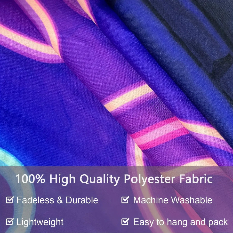 UV Blacklight Colorful Fluorescent 1pc Tapestry - Living Room, Bedroom, Dorm Room Wall Hanging With Free Accessories June Wall Art