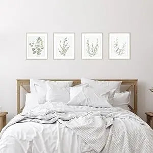 Botanical Boho Bathroom Decor Wall Art Prints, UNFRAMED Sage Green Plants Decor for Bedroom|Office, Minimalist Eucalyptus Leaves Watercolor Art Prints, Set of 4 Pictures, 8"x10" No Frames https://www.amazon.com/dp/B0923P4PCS