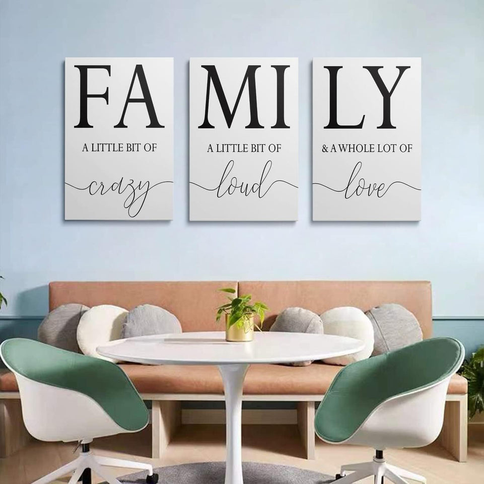 GUBIYU Home Family Wall Decor, Set of 3 Inspirational Canvas Prints Black and White Framed Canvas Art Paintings Wood Wall Decoration for Dining Room Bedroom Living Room 12"x16" https://www.amazon.com/dp/B09X196N64