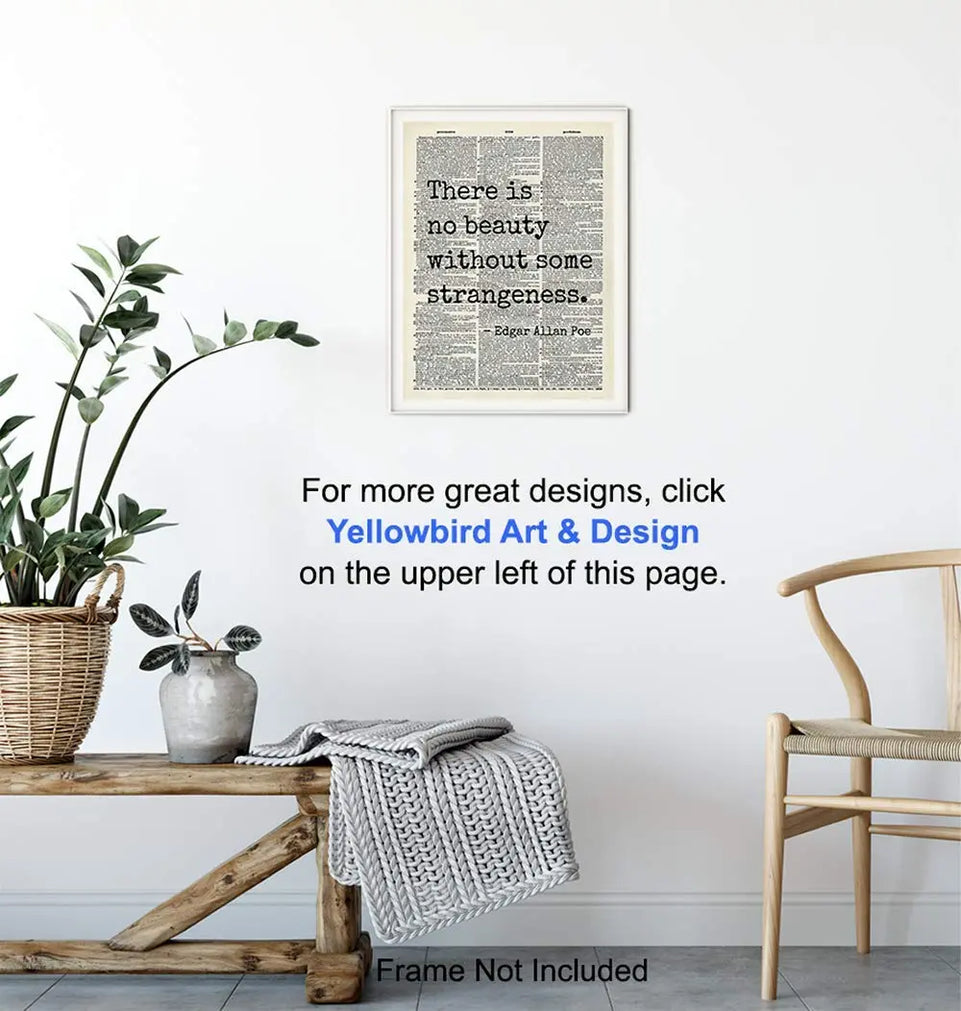 Edgar Allan Poe Quote 8x10 Dictionary Art Wall Decor Picture - Upcycled Vintage Retro Decoration for Home, Office, Apartment, Living Room, Bedroom, Bathroom - Gift for Poetry Fans https://www.amazon.com/dp/B07ZD4P926